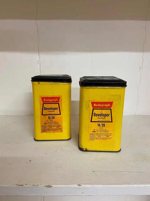 2 X Polvo Desarrollador Kodak Kodalith Estaño Sellado Utilería