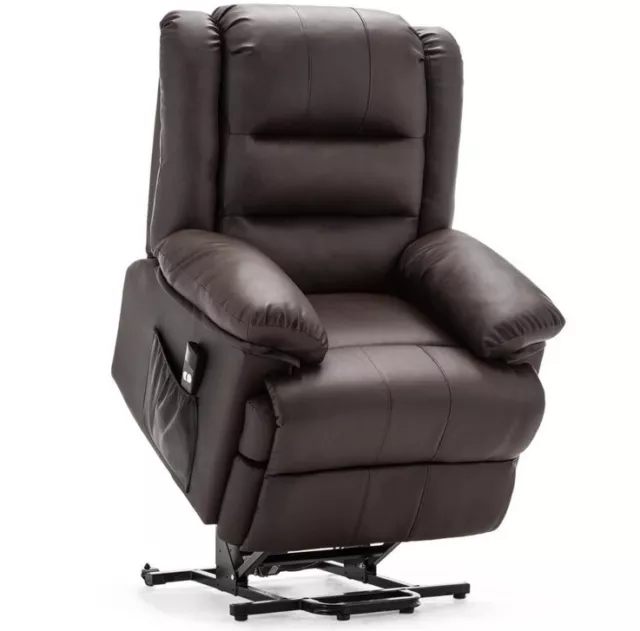 Loxley Electric Rise Recliner Armchair Bonded Leather Sofa Mobility Lift Chair