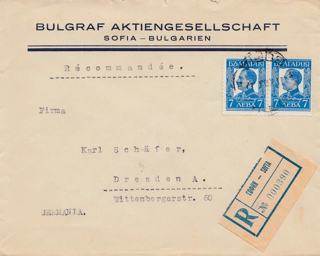 Bulgarie 1937: Sofia Que Inscrire Après Dresden
