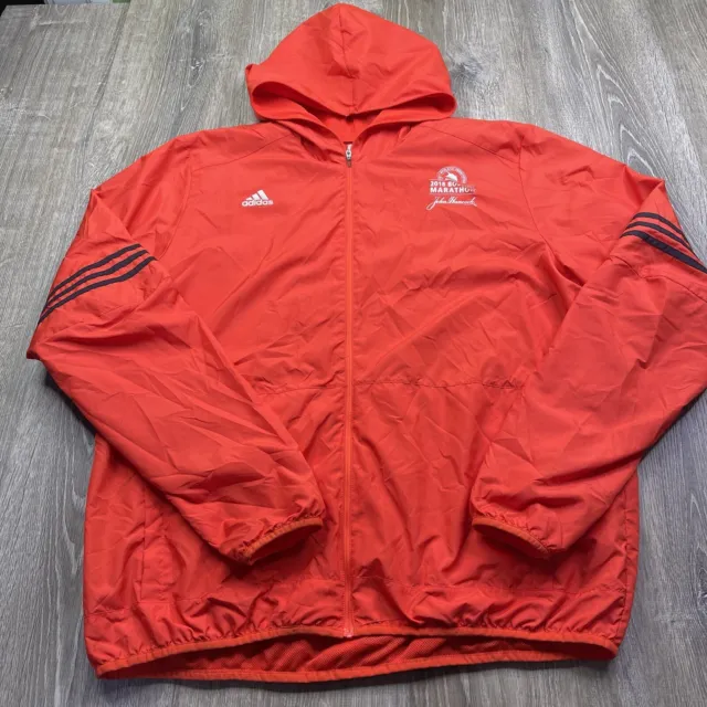 Adidas Boston Marathon 2018 Hooded Running Jacket Red Color Men’s Size XL