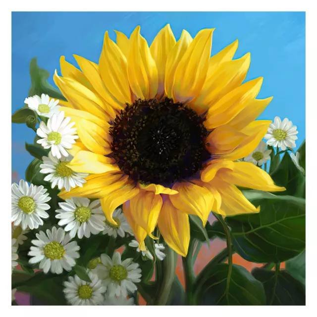 Diamond Painting Sunflower Full Round Drill Picture of Rhinestone DIY Drawing