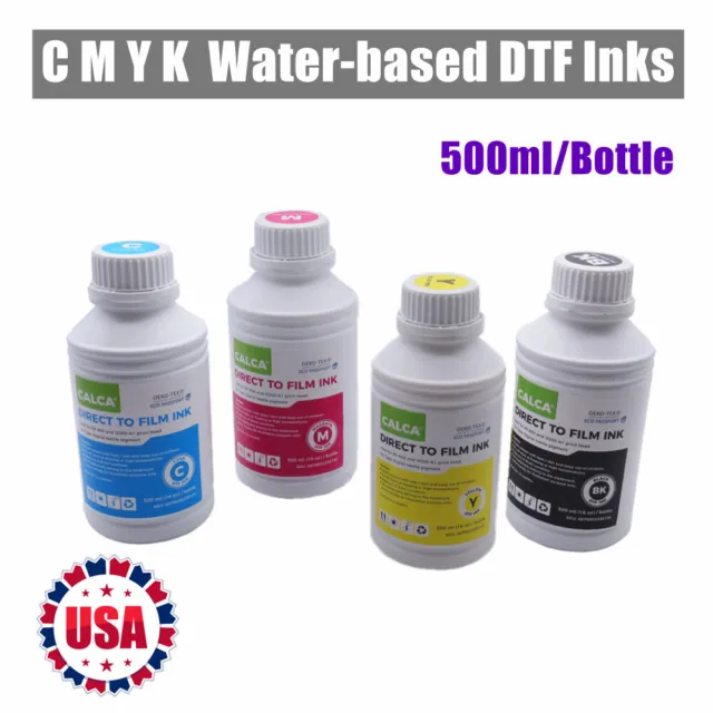 CALCA 500ml/Bottle Direct to Transfer Film Ink C M Y K  Water-based DTF Ink 64oz