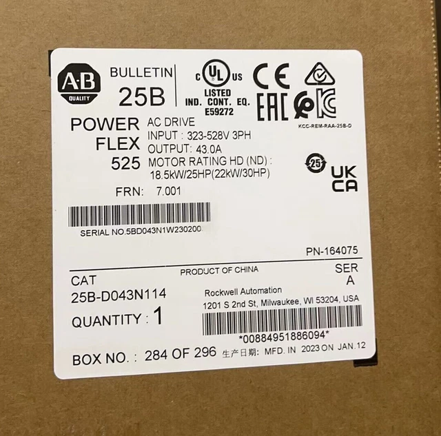 New Allen-Bradley AB 25B-D043N114 25BD043N114 PowerFlex 525 22KW AC Drive