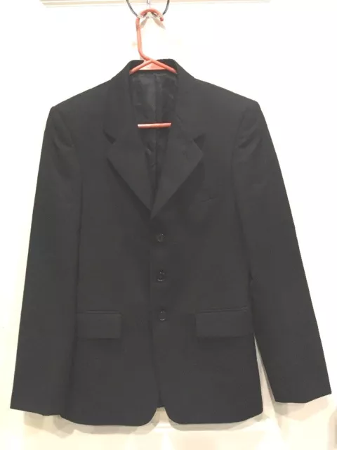 PRINCETON WOOL BLAZER Boys 17 Short Black Suit Jacket Sport Coat Italy ...
