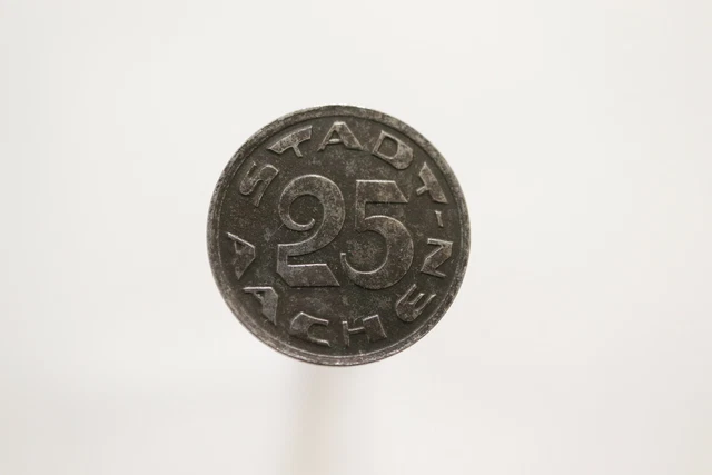 Germany War Money Token 25 Pfennig 1920 Aachen Iron 1.8 Scarce B19 #T2156