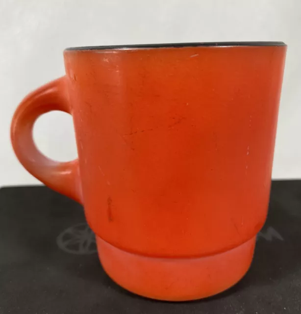 Vintage Fire King Orange Milk Glass Stacking Coffee Cup Mug