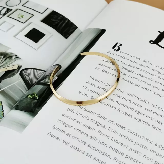Versatile Design Cuff Bangle Sturdy Metal Geometric Double Layer Bracelet