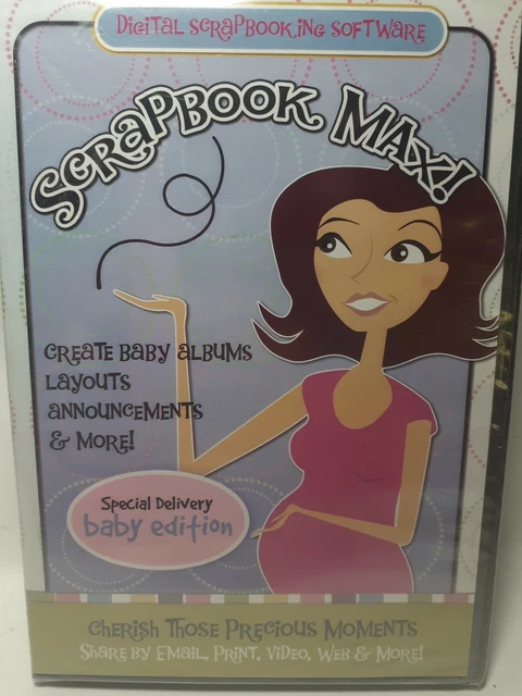 Libro de recortes Max! Digital Scrapbooking Software Baby Edition NUEVO crear álbumes layo