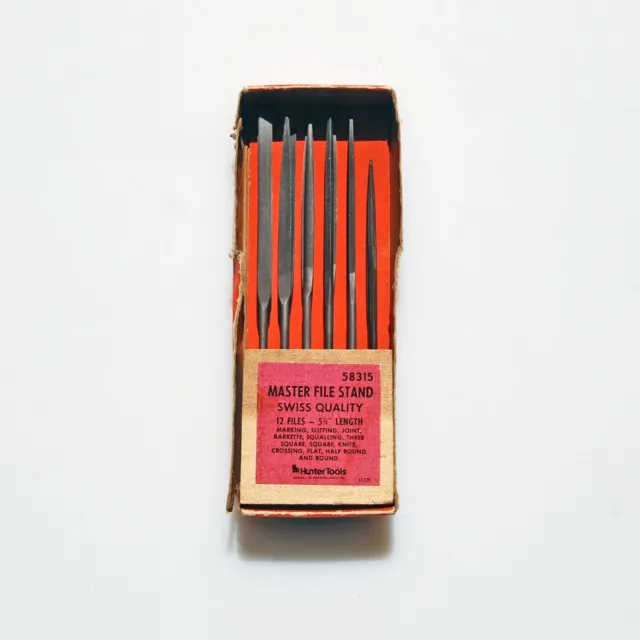 Vintage Mini Needle File Set with Stand - Hunter Tools 58315