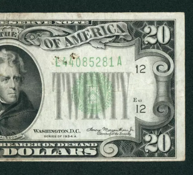 $20 1934 Federal Reserve Note ** DAILY CURRENCY AUCTIONS COMBINED SHIPPING