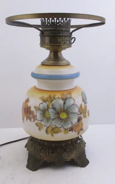 Hurricane Gwtw Table Lamp - Floral Pattern - 10" Fitter - 3 Way - Base (Dfj10)