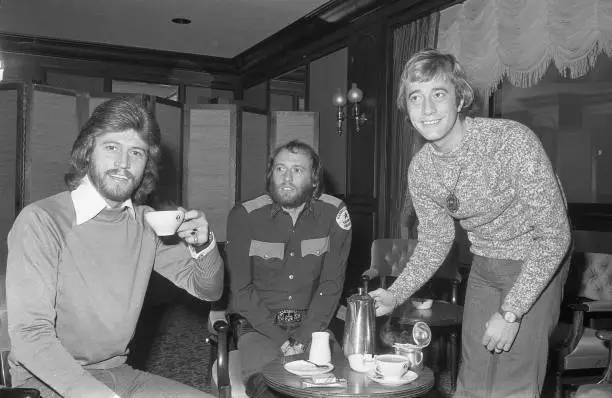 The Bee Gees Robin Gibb Barry Gibb Maurice Gibb 1975 Music Old Photo