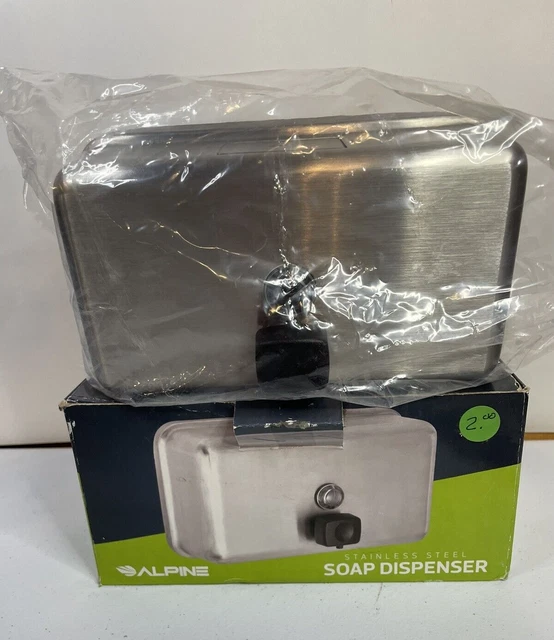 Alpine Industries Vertical Wall Mount Stainless Steel Soap Dispenser Stainless