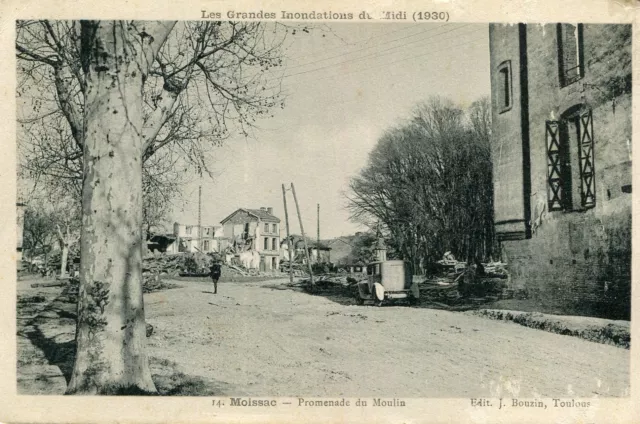 Carte Grandes Inondations du Midi 1930 MOISSAC Promenade du Moulin