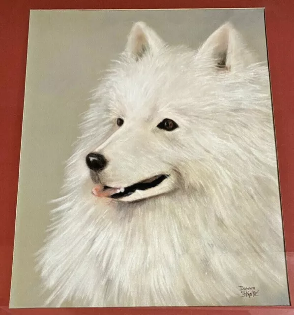 Samoyed American Eskimo Dog Painting Donna Stanke 19.25" x 15" Original Signed