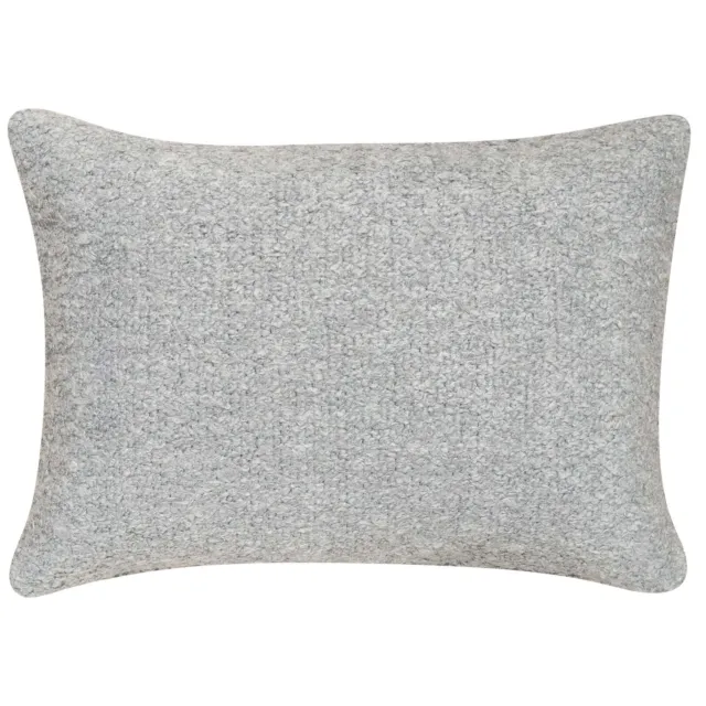 Textured Teddy Bear Boucle Boudoir Cushion in Soft Grey. 17x12" Rectangle