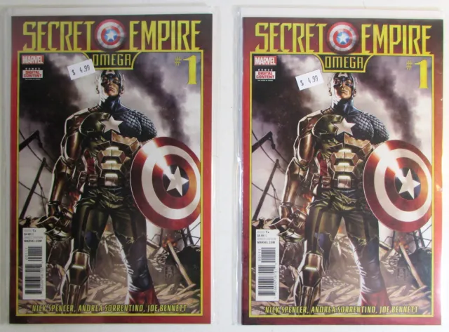 Secret Empire Omega Lot of 2 #1 x2 Marvel Comics (2017) NM 1st Print Comic Books