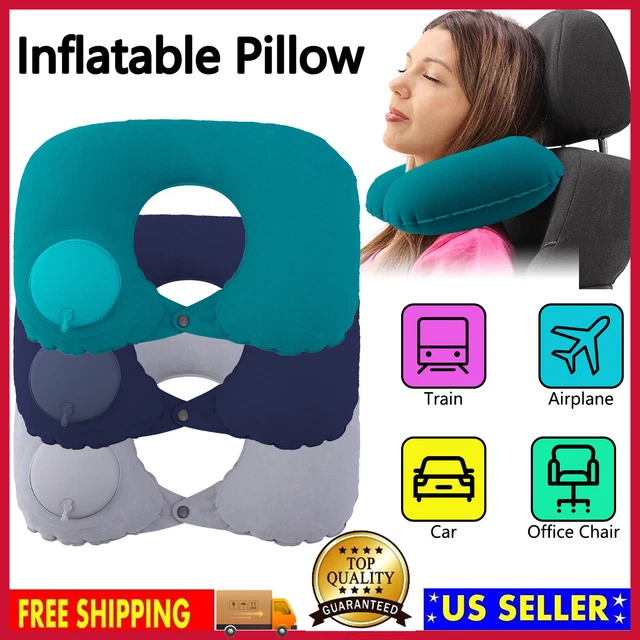 Inflatable Travel Pillow Set for Airplane - Inflatable Neck Pillow for Airplane