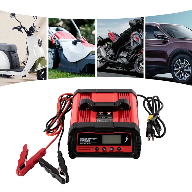 Automatic Charger Maintainer 4-stage Charging Car Battery Charger 5A/10A/25A