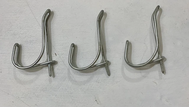Vintage Metal Wire Twist Hook Hat Coat Screw In Hangers Hall Tree Wall Lot Of 3