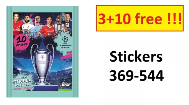 Topps Uefa Champions League 2022/23 Stickers  369-544  3+10 Free