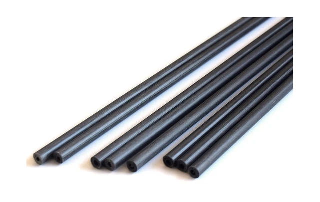 cncarbonfiber 8pcs 2.0mm Round Carbon Fiber Tube 2.0x1.0x300mm pultrusion for...