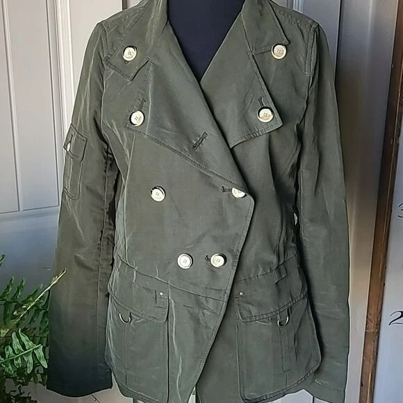 ANTHROPOLOGIE DAUGHTERS OF Liberation Double Breasted Green Jacket