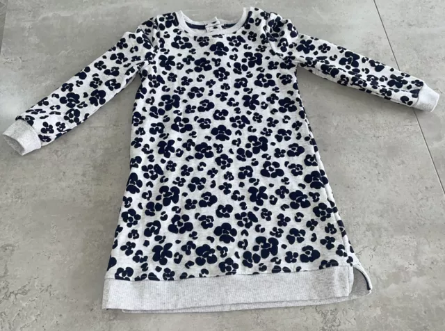 Girls Rachel Zoe Grey/Navy Long Sleeve Dress Age 5-6 Years