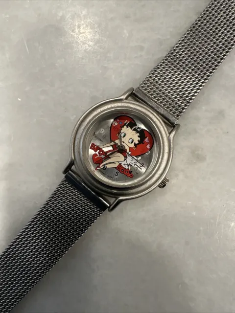 Valdawn Betty Boop Watch Ladies Stainless Steel 5075 TESTED - NEW BATTERY - Rare