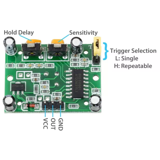 5 Pieces HC-SR501 PIR IR Passive Infrared Motion Detector Sensor Module DIY 3