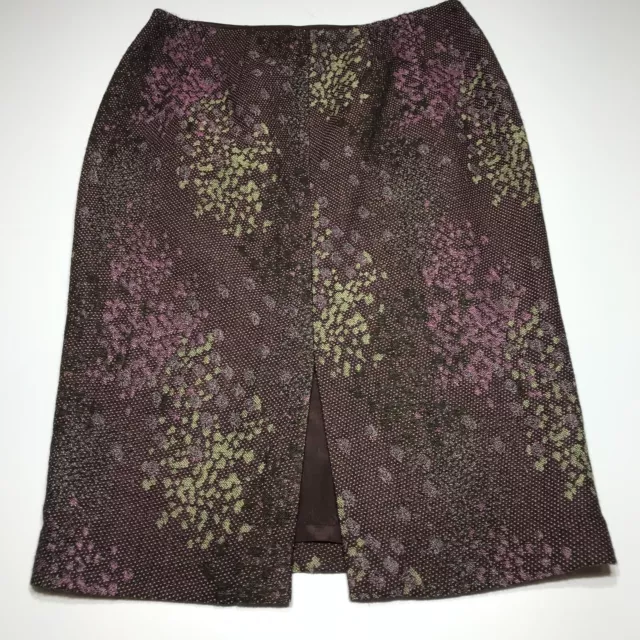 Linda Allard Ellen Tracy Skirt Womens Size 6 Rear Zip Maxi Purple Metallic Sheer