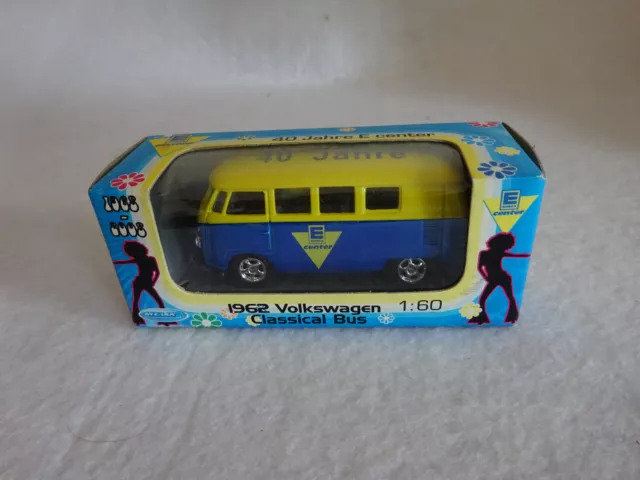 Welly - 1962 VW Volkswagen Classical Bus-40 Jahre E Center 1968-2008 - 1:60 -OVP