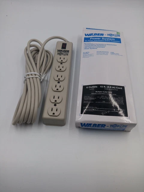 Tripp Lite 6SPDX-15 Waber Alimentazione Striscia Metallo 5-15R 6 Uscita 5-15P
