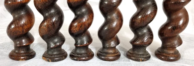6 Barley twist turned spindle Column Antique french architectural salvage 4.8 in 9