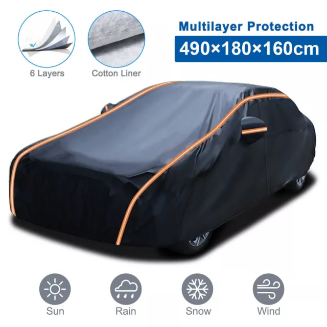 Full Car Cover PEVA Waterproof All Weather Protection Rain Snow Sun UV Resistant