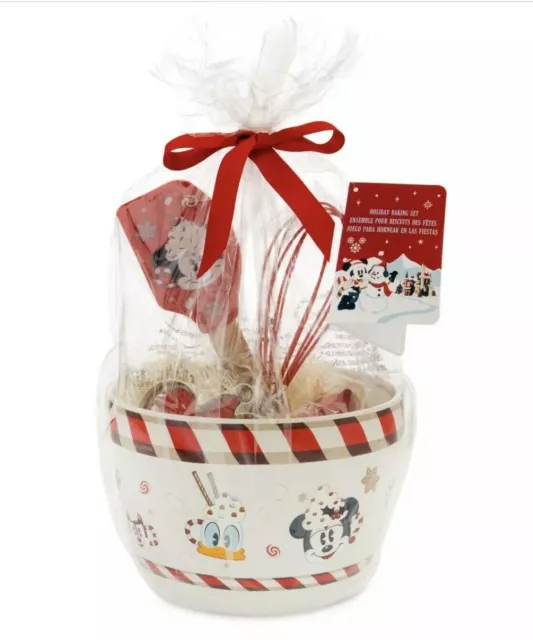 New Disney Parks Mickey Mouse & Friends Holiday Baking Set Mixing Bowl Spatula 2