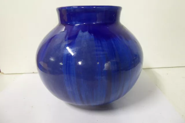 Vintage Melrose Blue Drip Glaze Pot Vase Australian Mid Century Pottery Studio