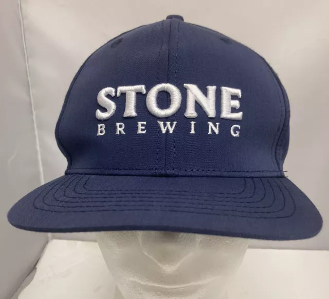 Stone Brewing Snapback Hat Cap Blue Embroidered Logo Craft Beer Brewery