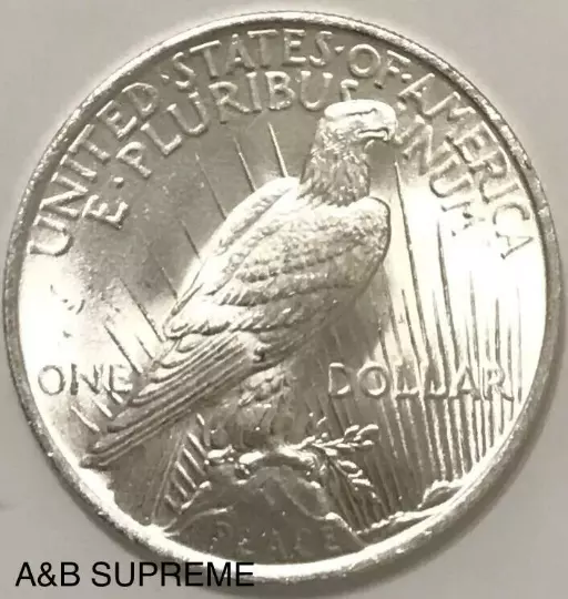 One (1) 1921-1935 Peace Dollar Gem Bu Uncirculated 90% Silver