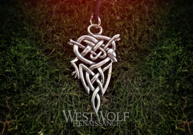 Viking Wolf Knot Pendant --- Norse/Celtic/Medieval/Knotted/Silver/Jewelry/Skyrim