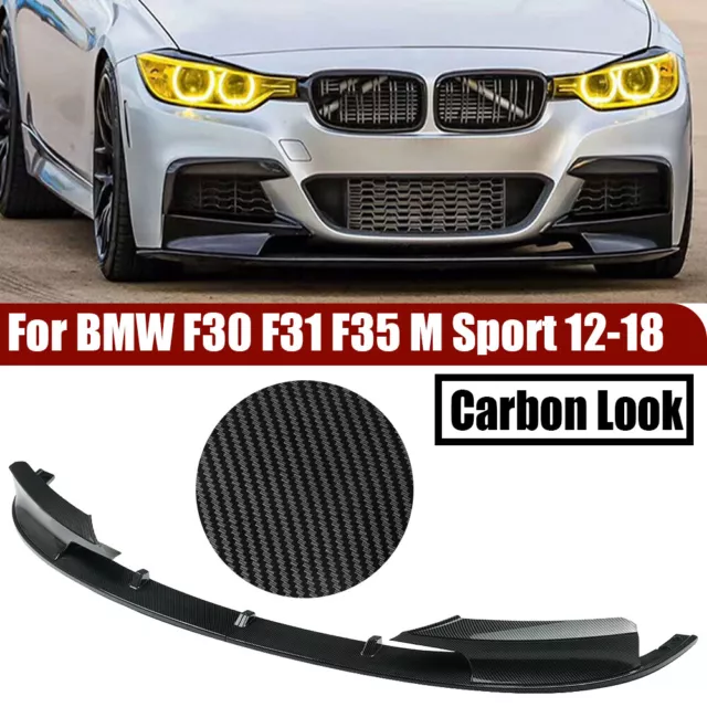 Carbon Look Front Bumper Lip Splitter Spoiler For Bmw 3 Series F30 F31 M Sport