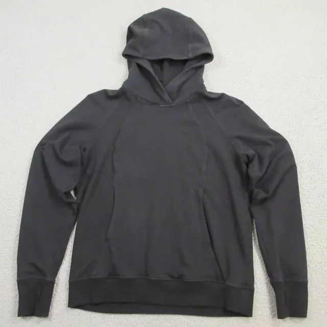 Lululemon Womens Scuba Pullover Hoodie size 6 Black French Terry Cotton W3BRRS