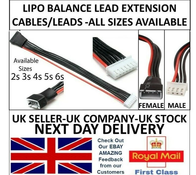 Heavy Duty: 3S JST-XH 20CM 20awg Parallel Balance Adapter - Balance 6