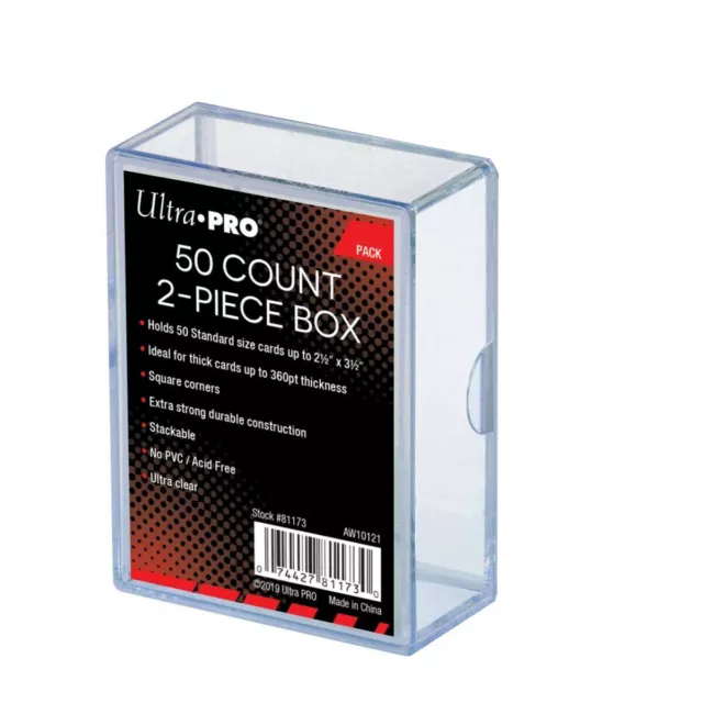 1 x Ultra PRO 50 Count (50ct) Card Storage Box 2-piece Standard Holder