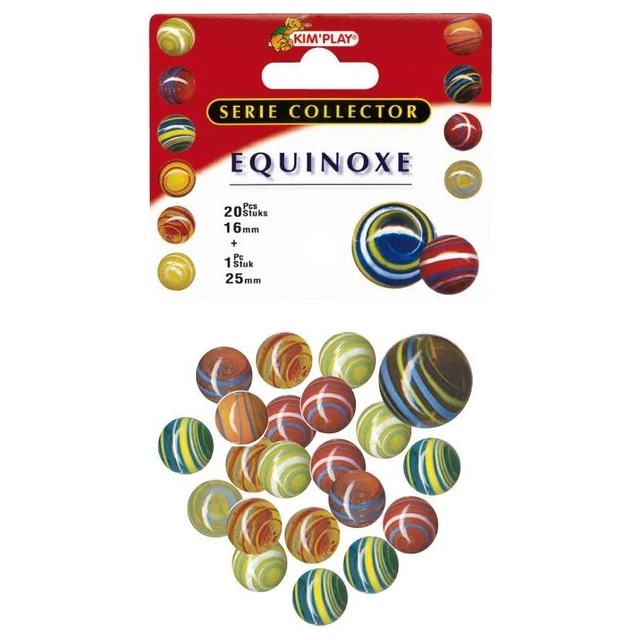Stock Bureau - KIM'PLAY Sachet De 20 Billes En Verre 16 Mm Et 1 Calot 25 Mm Licorne