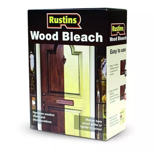 Rustins Wood Bleach Set Removes Weather Stains & Marks Discolourations Furniture