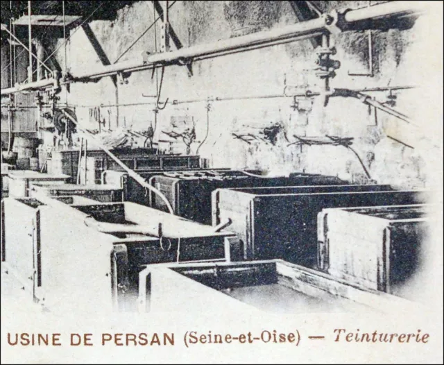 Persan Silk Factory 1903 Dyeing Antique Postcard Cpa Seine Oise