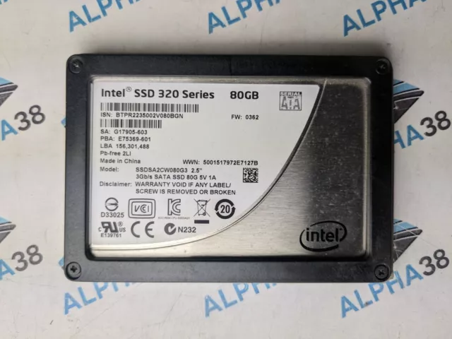 INTEL SSDSA2CW080G3 80GB 320 Series SATA SSD 4.99 PicClick