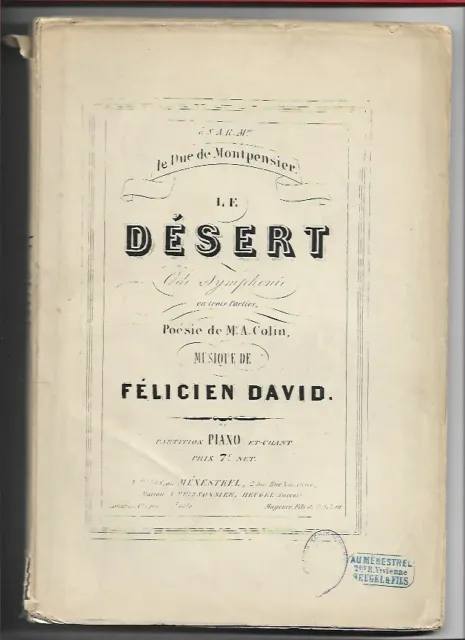 félicien david : le désert ; piano chant