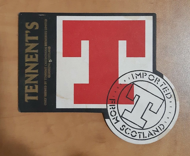 Vintage Tennent's Caledonian Breweries Ltd. Glasgow, Scotland Beer Coaster/Mat
